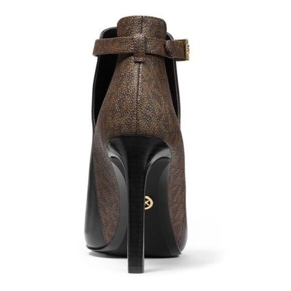 Michael Kors Lawson Open Toe Heels Pumps Bootie Signature AUTHENTIC NEW 10M - Picture 3 of 3